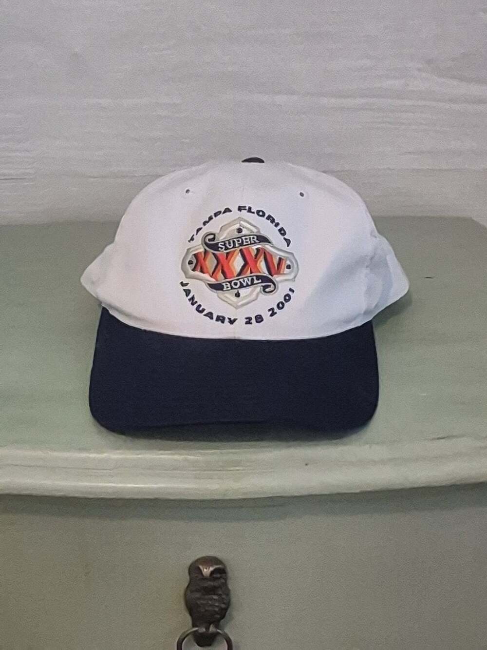 Annco Super Bowl XXXV Tampa Florida Hat White Navy